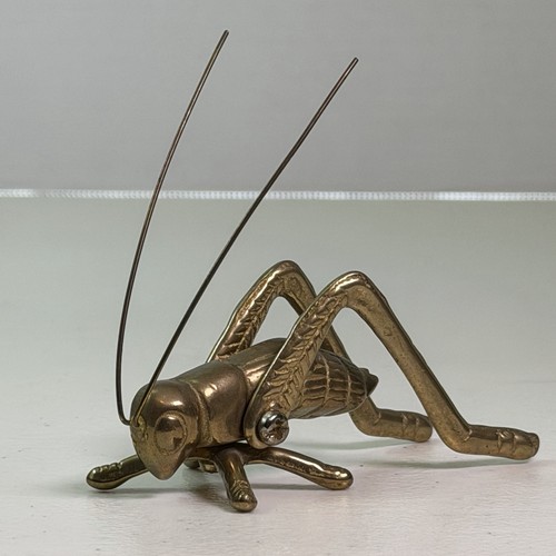 Vintage brass grasshopper - vintage,